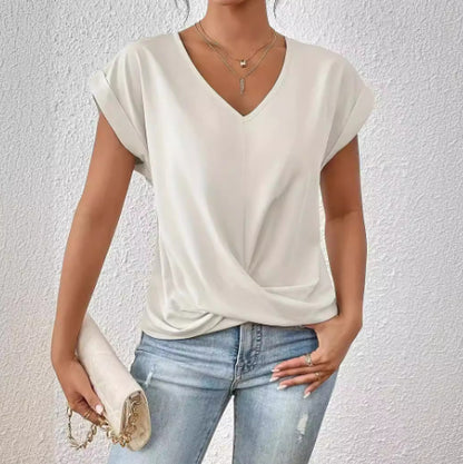 Casual T-shirt met sweetheart halslijn