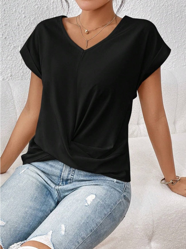 Casual T-shirt met sweetheart halslijn