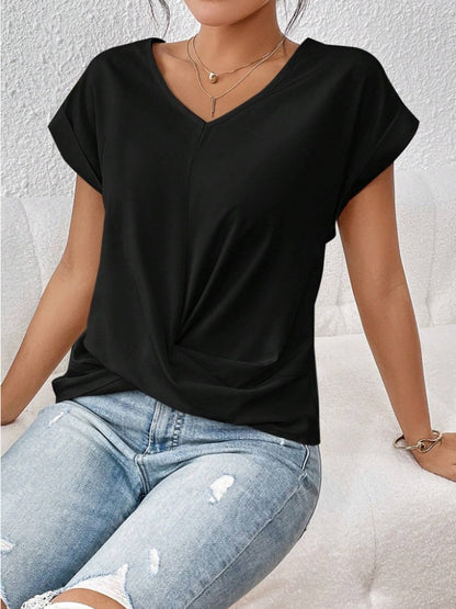 Casual T-shirt met sweetheart halslijn