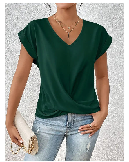 Casual T-shirt met sweetheart halslijn