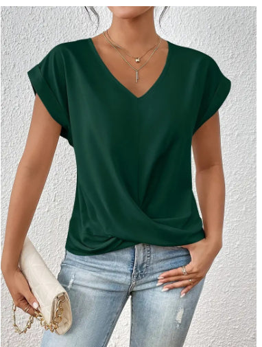 Casual T-shirt met sweetheart halslijn