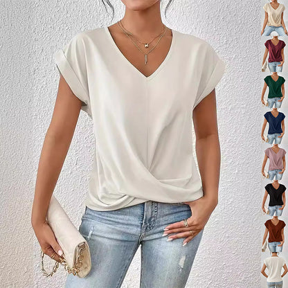Casual T-shirt met sweetheart halslijn