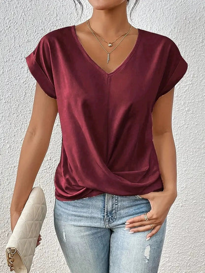 Casual T-shirt met sweetheart halslijn