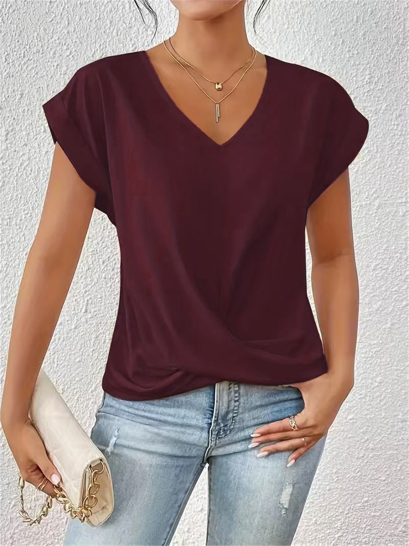 Casual T-shirt met sweetheart halslijn