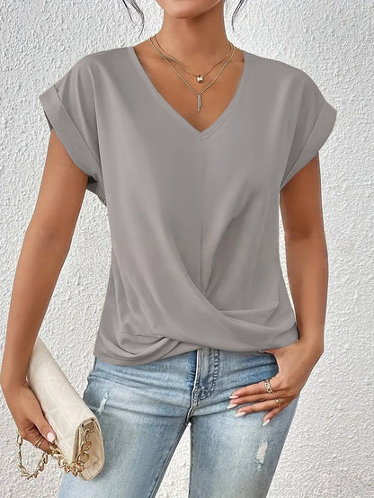 Casual T-shirt met sweetheart halslijn