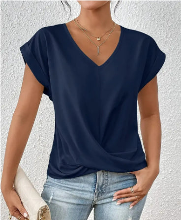 Casual T-shirt met sweetheart halslijn