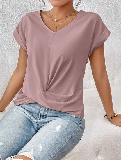 Casual T-shirt met sweetheart halslijn