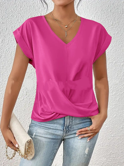 Casual T-shirt met sweetheart halslijn