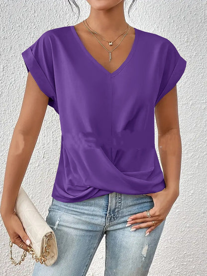 Casual T-shirt met sweetheart halslijn